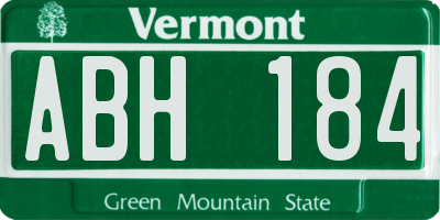 VT license plate ABH184