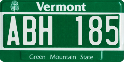 VT license plate ABH185