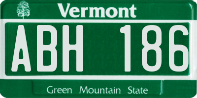 VT license plate ABH186