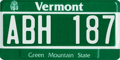 VT license plate ABH187