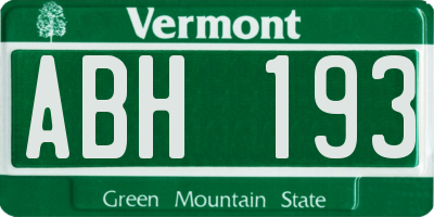VT license plate ABH193