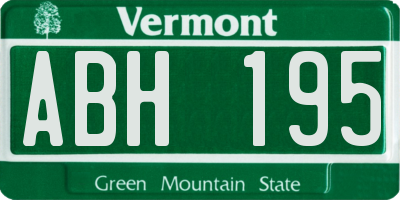 VT license plate ABH195