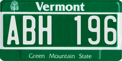 VT license plate ABH196