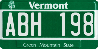 VT license plate ABH198