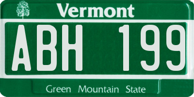 VT license plate ABH199