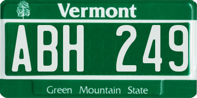 VT license plate ABH249