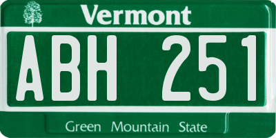VT license plate ABH251