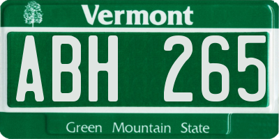 VT license plate ABH265