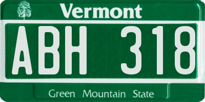 VT license plate ABH318
