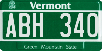 VT license plate ABH340