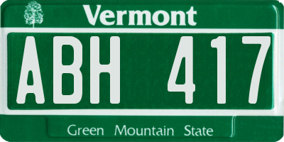 VT license plate ABH417