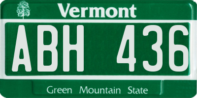 VT license plate ABH436