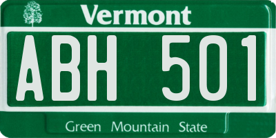 VT license plate ABH501