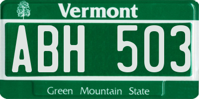 VT license plate ABH503