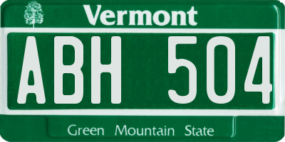 VT license plate ABH504