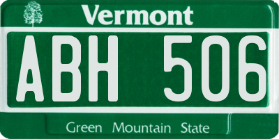 VT license plate ABH506