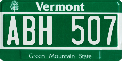 VT license plate ABH507