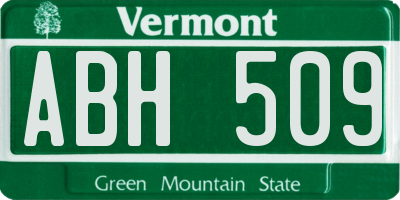 VT license plate ABH509