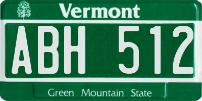 VT license plate ABH512