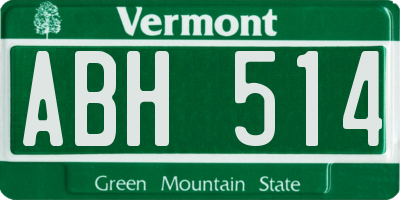 VT license plate ABH514