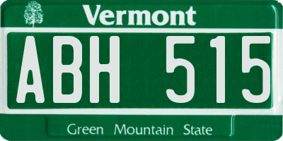 VT license plate ABH515