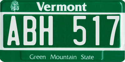 VT license plate ABH517