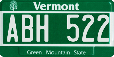 VT license plate ABH522