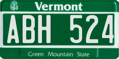 VT license plate ABH524