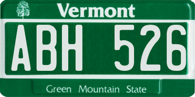 VT license plate ABH526