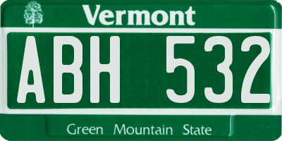 VT license plate ABH532