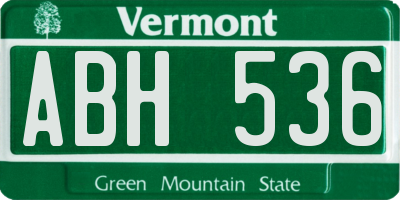 VT license plate ABH536