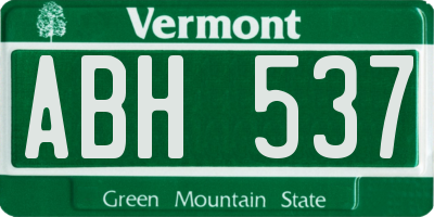 VT license plate ABH537