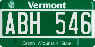 VT license plate ABH546