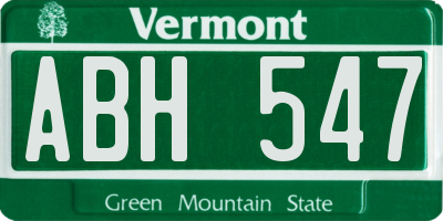 VT license plate ABH547