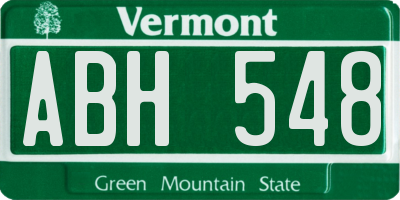 VT license plate ABH548