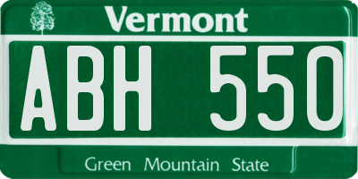 VT license plate ABH550