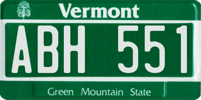 VT license plate ABH551