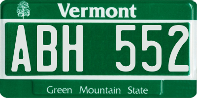 VT license plate ABH552