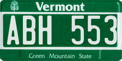 VT license plate ABH553