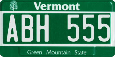 VT license plate ABH555