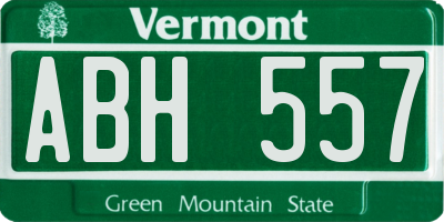 VT license plate ABH557