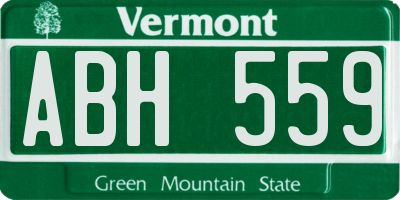 VT license plate ABH559