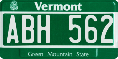 VT license plate ABH562