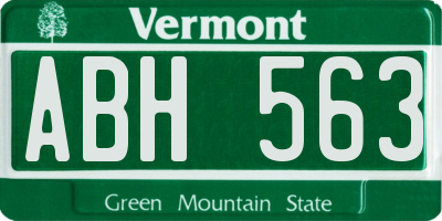 VT license plate ABH563