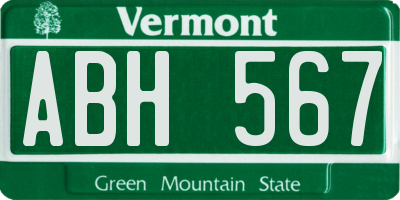 VT license plate ABH567