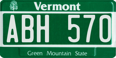 VT license plate ABH570