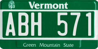 VT license plate ABH571