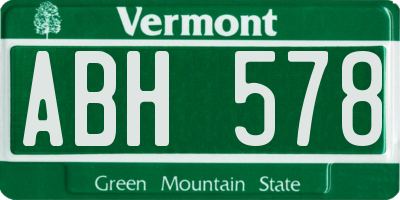 VT license plate ABH578