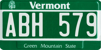 VT license plate ABH579