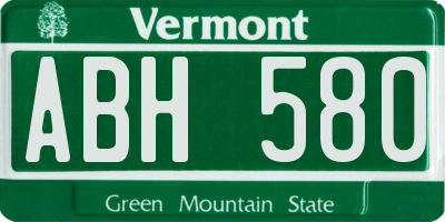 VT license plate ABH580